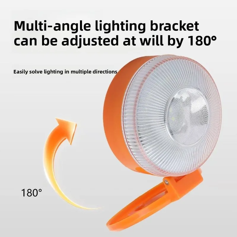 LED Red Emergency Flashing SOS Warning Light White Work Lamp Rechargeable Portable Magnetic Base 180 Adjustable for Camping Car
