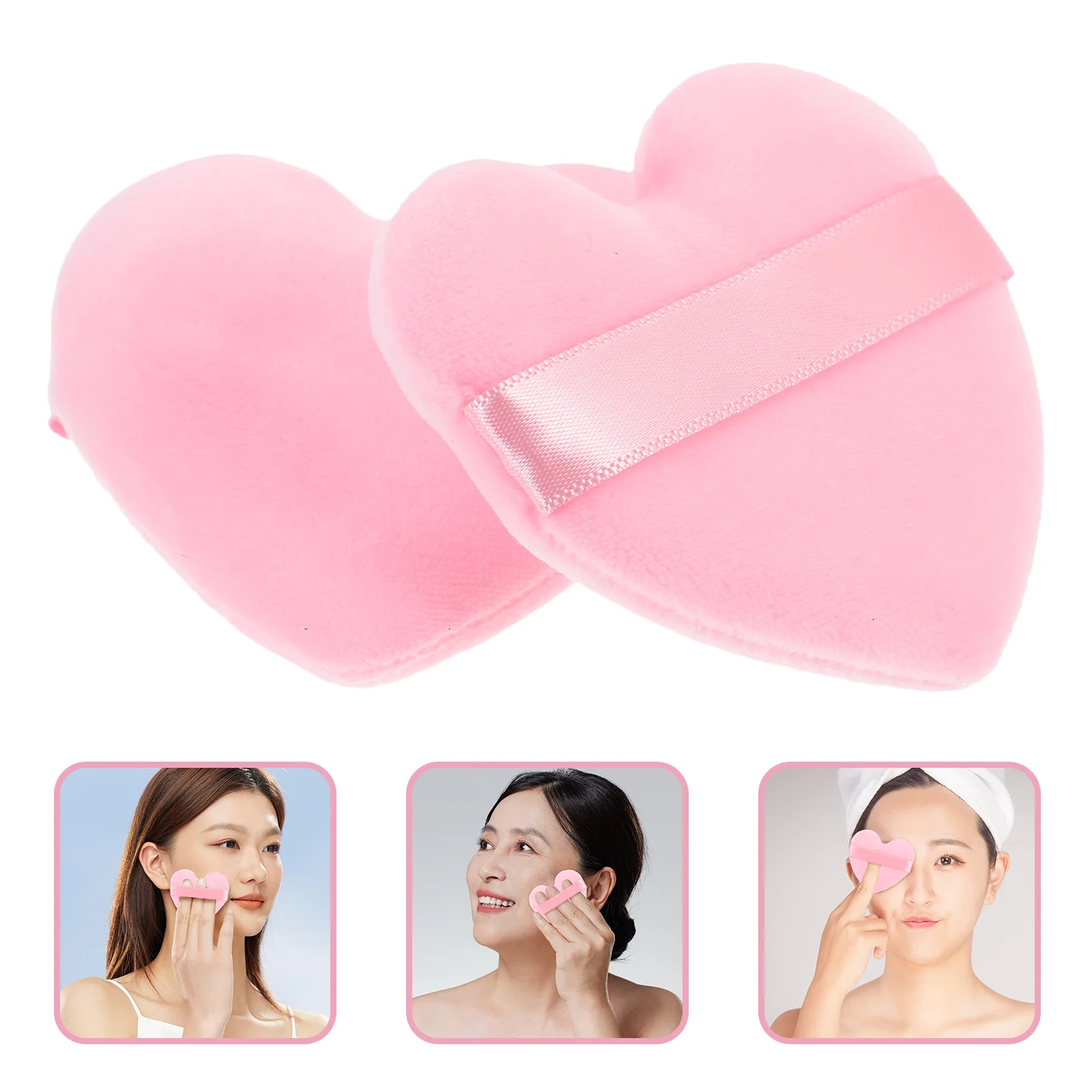 6 個の小さなハート型のメイクアップパフ フィンガーパフ フェイスパウダー ファンデーション コンシーラー 日常使用メイクアップ用