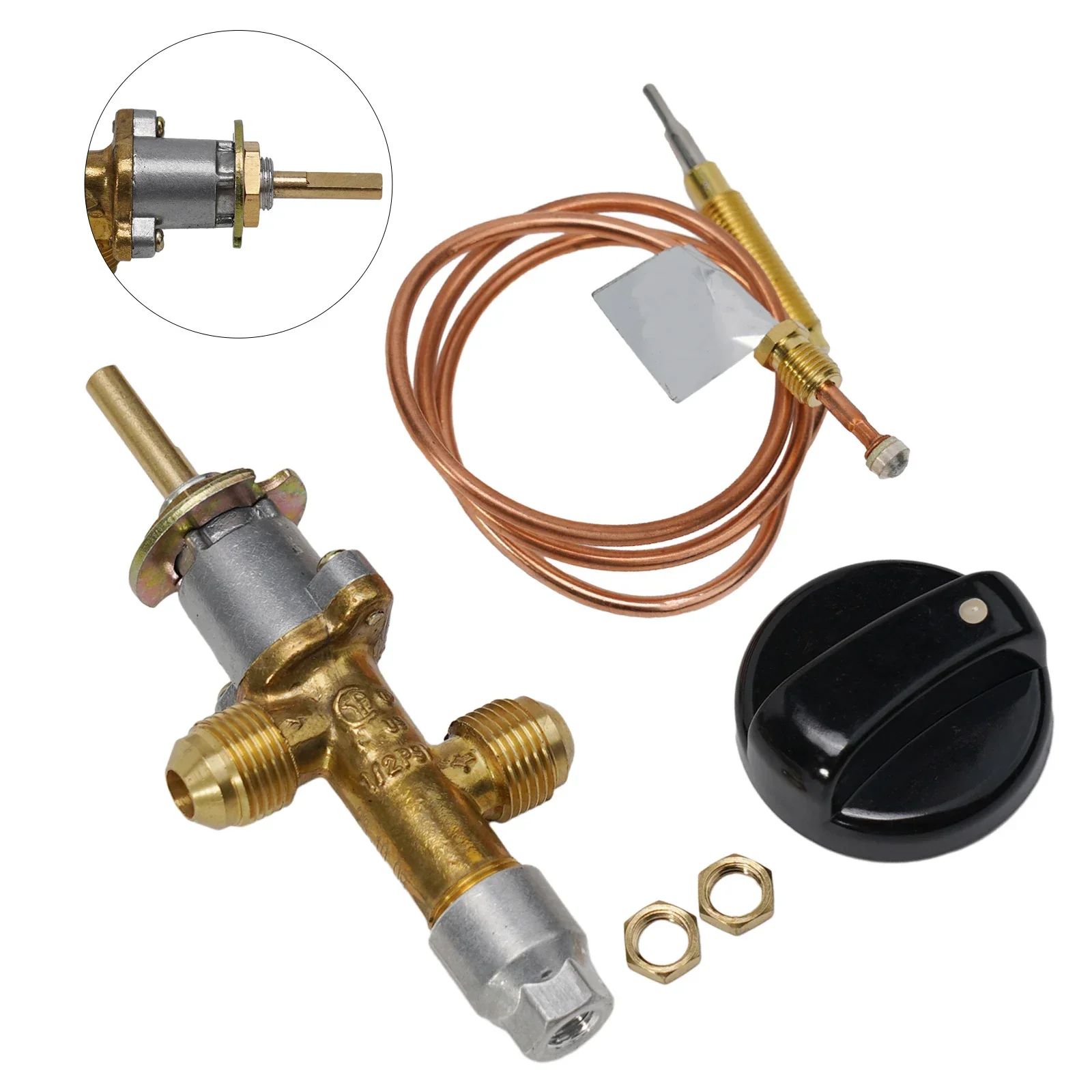 

Knob Safety Control Valve Assembly Copper Fire Flame Heavy Duty Low Pressure Regulator With Replacement Parts New