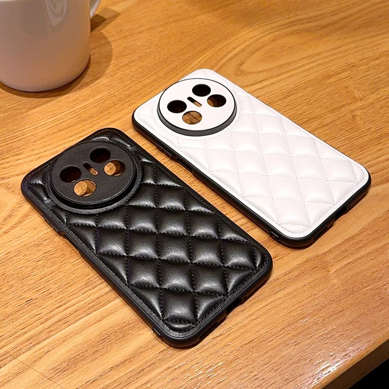 

Fashion Grid Pattern Phone Case For HuaWei Mate 70 Air PC Hard Shell Solid Color Protective Shockproof Back Cover
