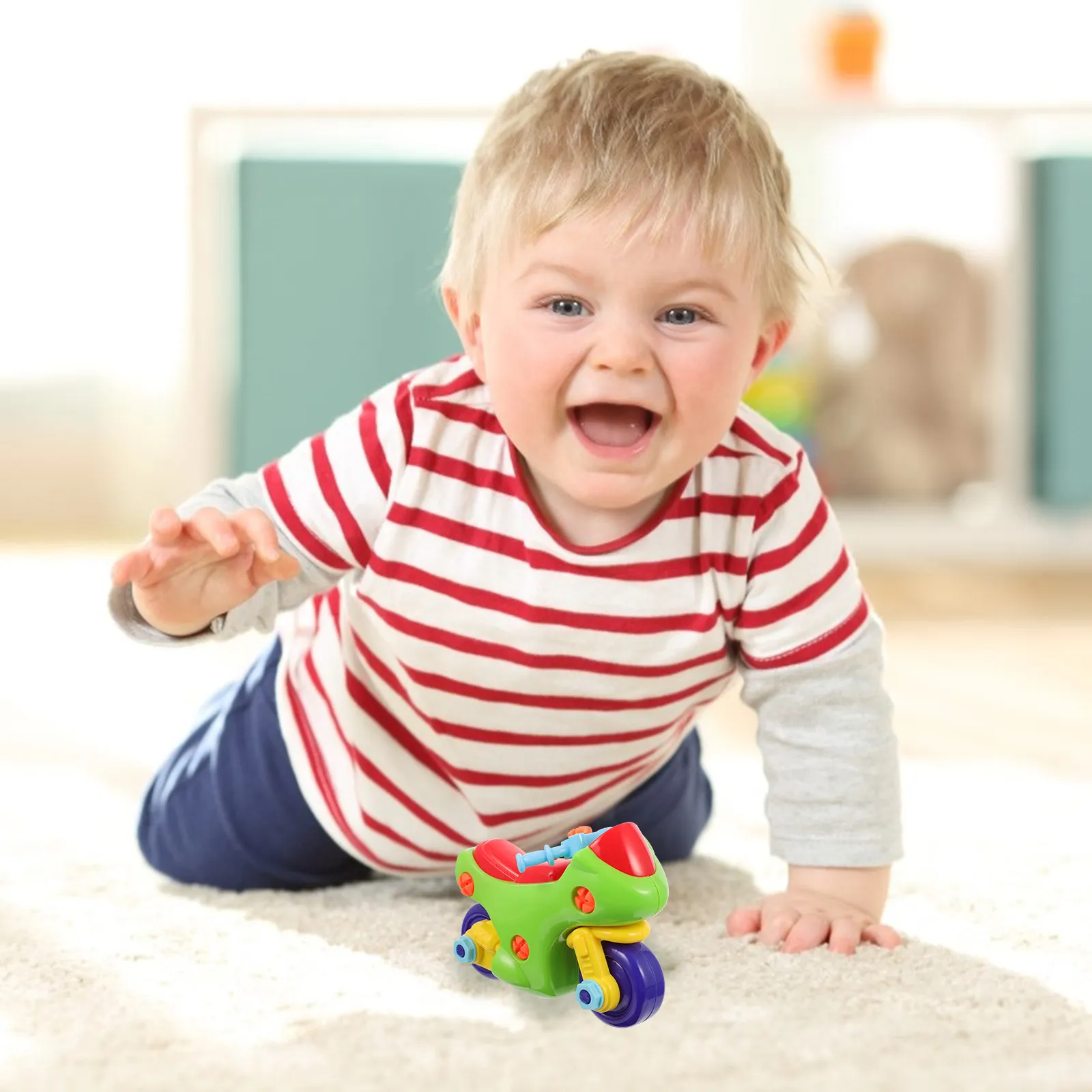 

Набор пластиковых разборных игрушечных мотоциклов с крупными деталями для раннего развития детей, ударопрочная игрушка-транспорт для малышей