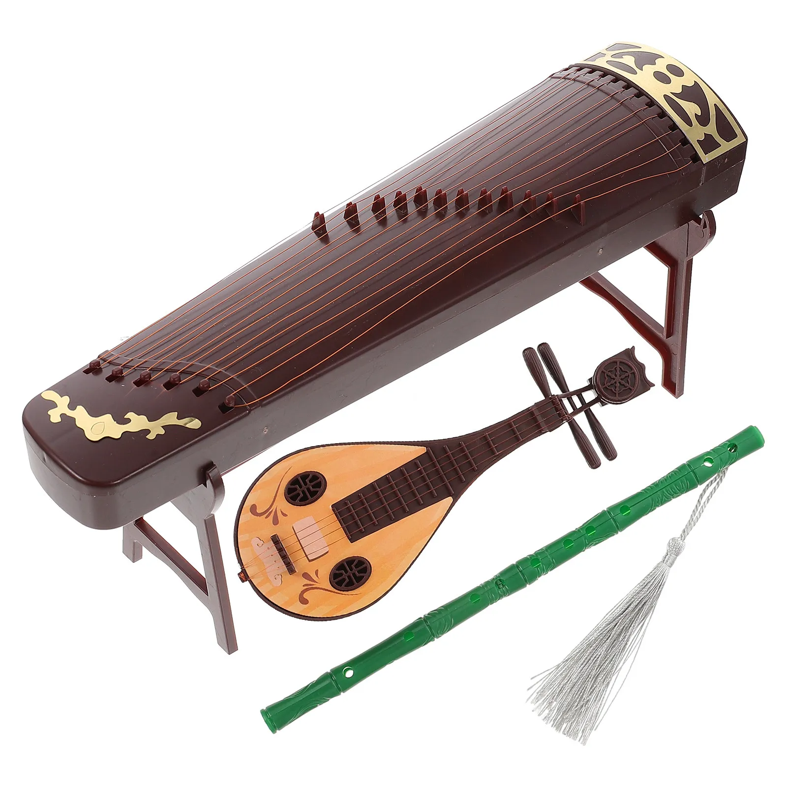 

1Set Miniature Chinese Musical Instruments Pipa Guzheng Plastic Accessories Mini Decorative Elements for Desktop Miniature