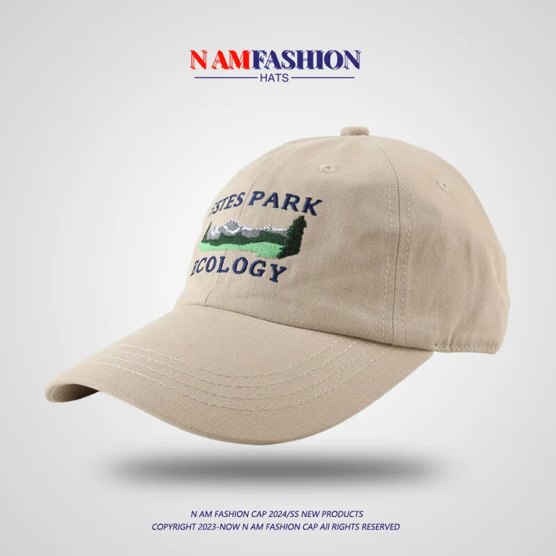 Soft Top White Peaked Cap Spring and Summer All-Match Couple Letters Embroidered Sun Hat Baseball Cap
