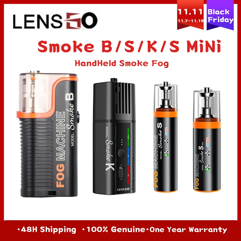 LENSGO Smoke B/S/K/S MiNi HandHeld Smoke Fog Machine Dry Ice Smoke Effect Short Video Filming Stage Performance Atmosphere