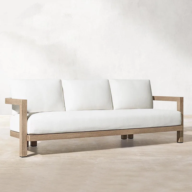 

Villa hotel leisure furniture retro old outdoor garden terrace teak sofa combination