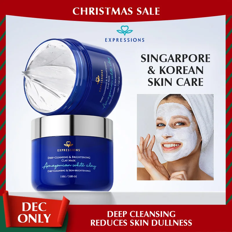 

Clay Mud Mask with Amazon White Clay & Niacinamide – Deep Cleansing, Brightening, Hydrating, Oil Control & Radiance