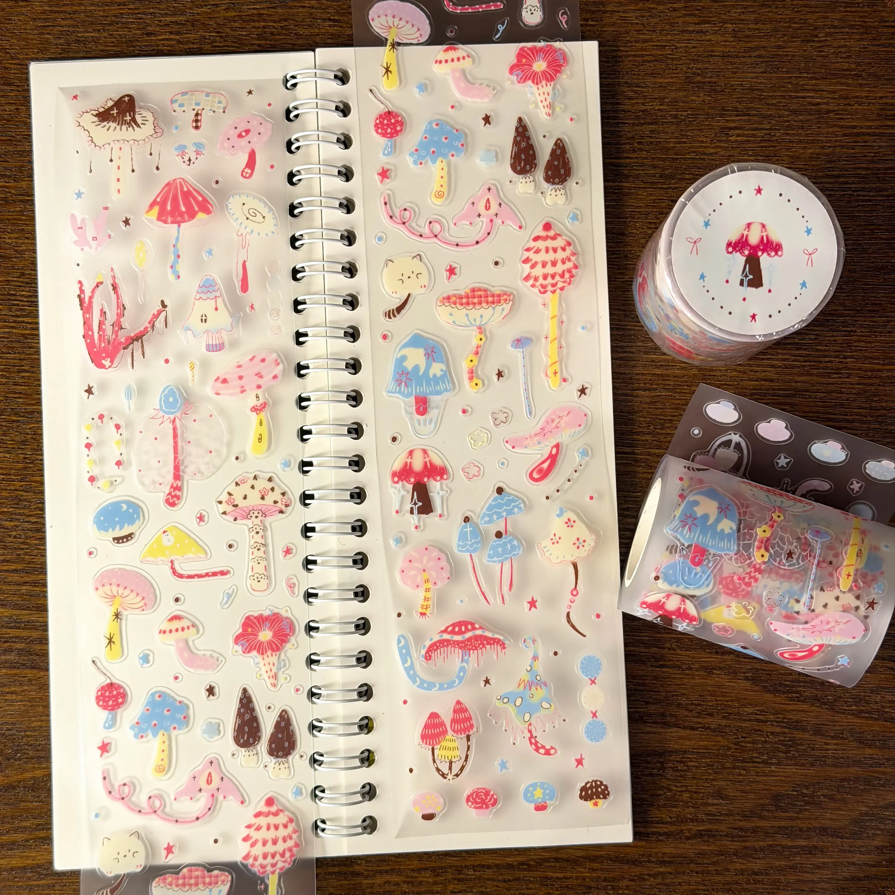 Kawaii Bizarre Dreamlike Mushroom Die-cut Sticker for DIY Scrapbooking Phone Case Journal Material School Stationary Supply