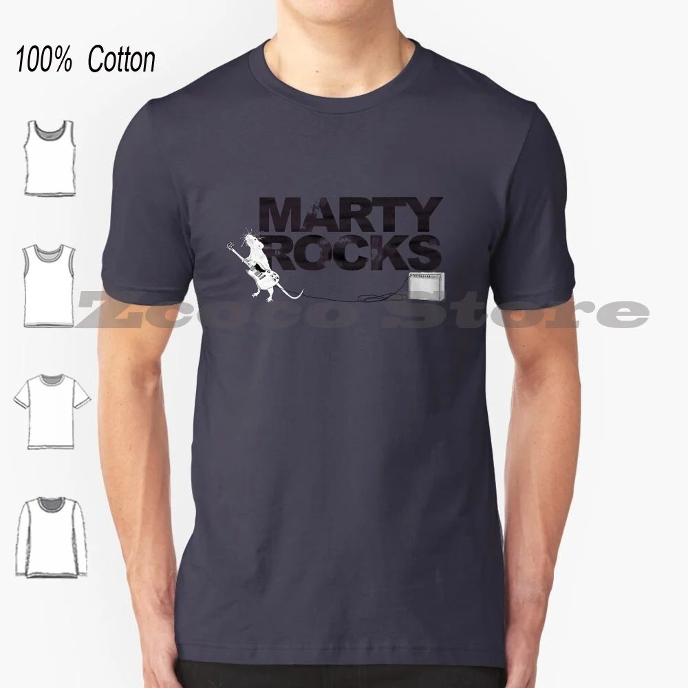 

Marty T-Shirt T Shirt 100% Cotton Comfortable High-Quality Rat Rats Rat Marty Mouse Marty Mouse Guitar Amps Rat Mouse