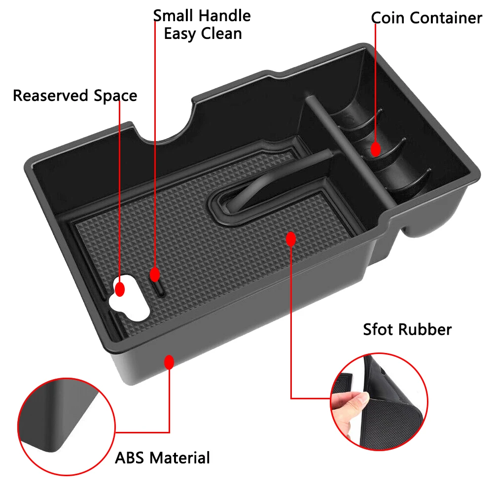 Armrest Storage Box Handle Organizer for Jeep Renegade 2015-2023 Center Console Container Stowing Tidying Interior Accessories