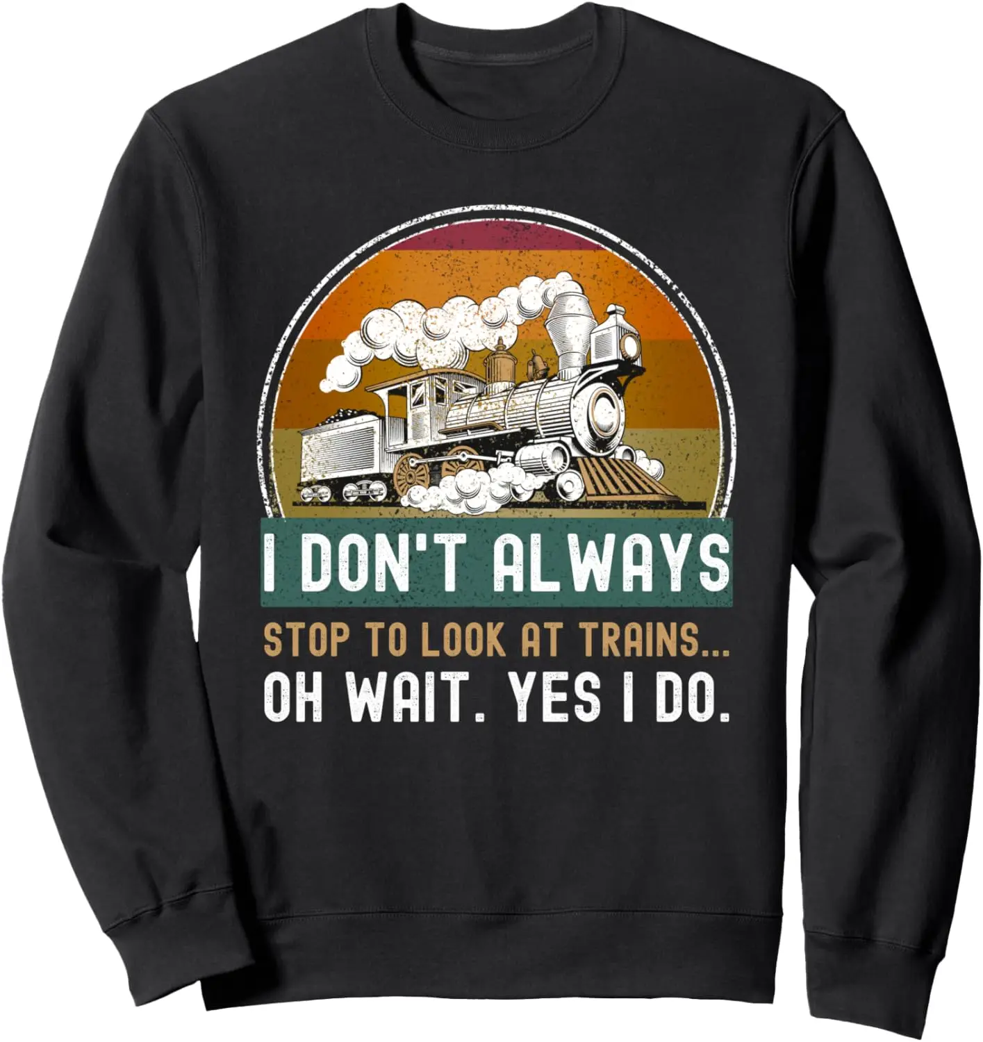 

I Don't Always Stop To Look At Trains Funny Model Train Sweatshirt