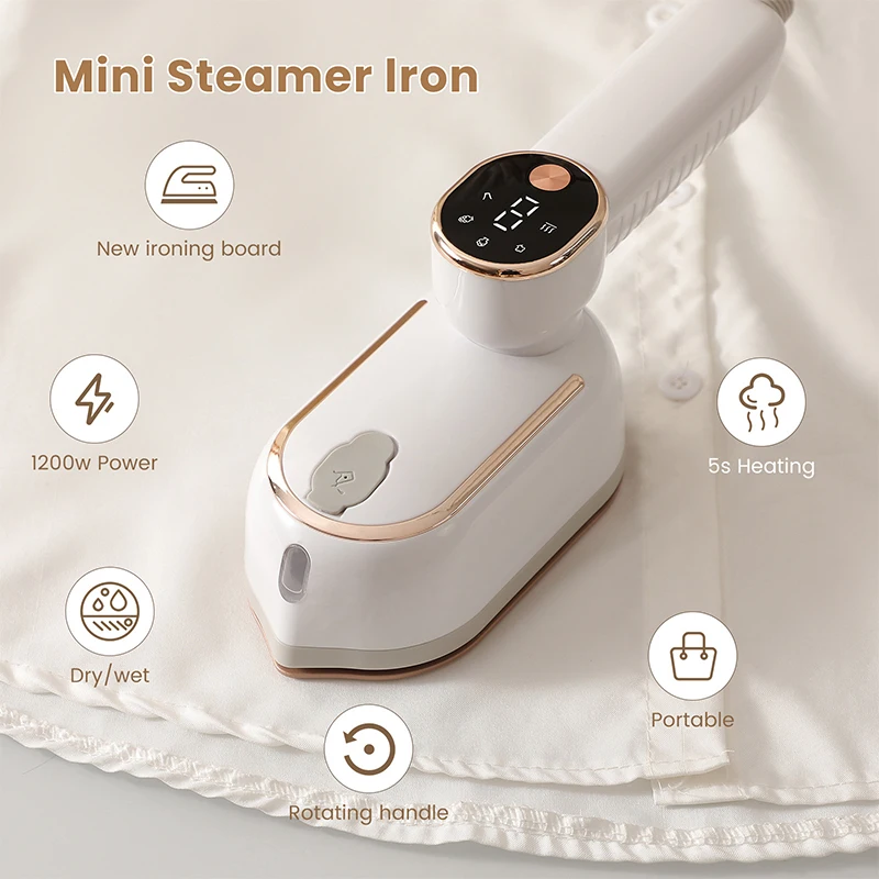 Handheld Portable Mini Steam Iron with Four Temperature Control 1200W High-Power Rotating Ironing Machine for Fabric Care