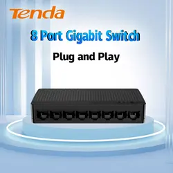 Tenda sg108-ネットワークスイッチ,8ポートギガビット,10/100/1000mbps rj45ポート,sohoスイッチ,1.6gbps,切り替え容量