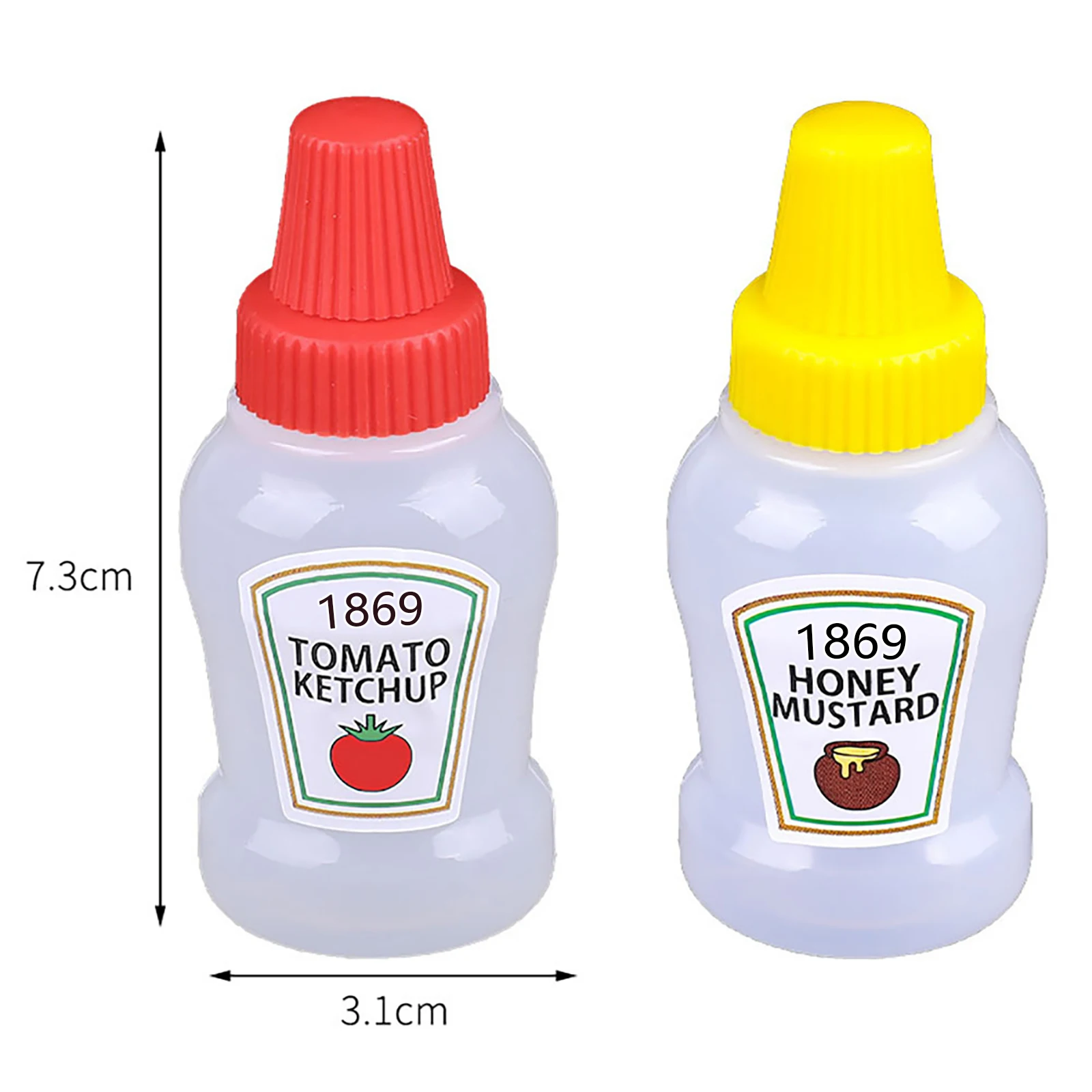 2pcs/set 25ML Mini Tomato Ketchup Bottle Portable Small Sauce Container Salad Dressing Container Pantry Containers for Bento Box