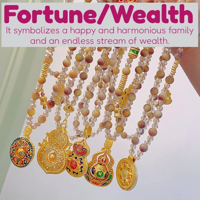 

Древнее золотое вращающееся ожерелье с тыквой, кулон в этническом стиле, PI Xiu, цепочка для свитера, подвесное украшение на удачу, защита