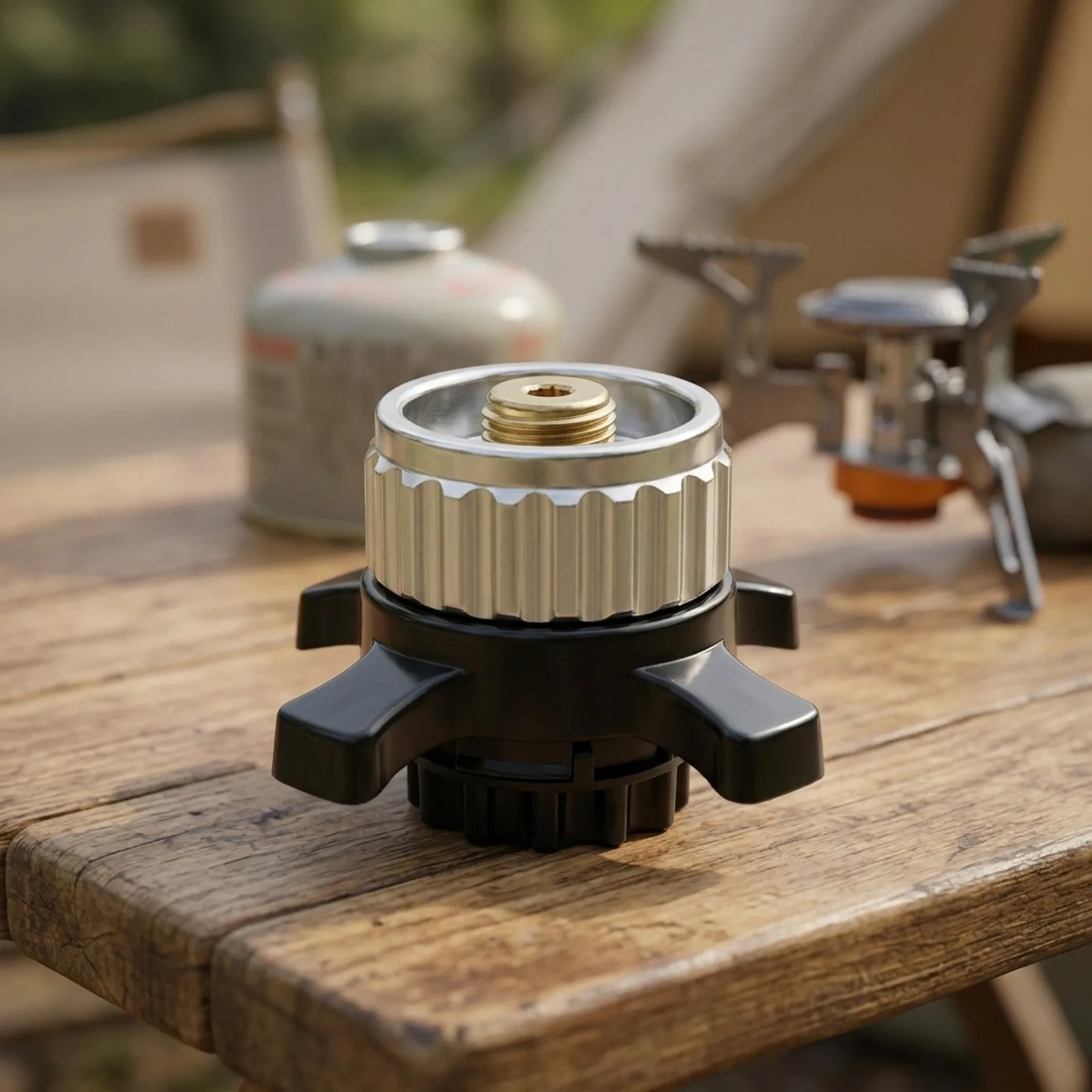 1pcs Gas Canister Adapter For Campingaz Easy For Clic To EN417 Threaded Valve Stoves Connector Brass Alloy Outdoor Camping Parts