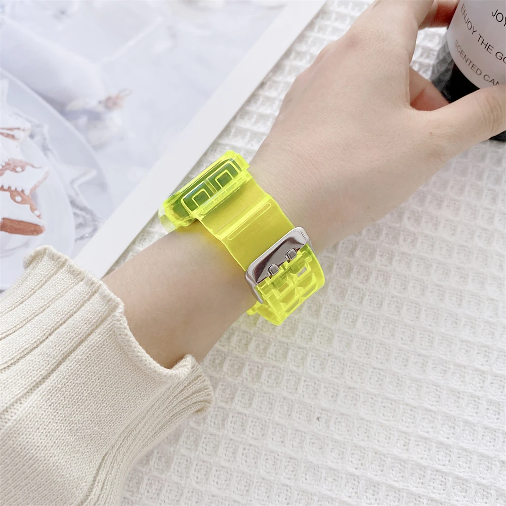 สําหรับ Huawei Band 10 9 8 7 6 Honor Band 7 6 Watchband One ชิ้น Glossy นาฬิกาข้อมือพรีเมี่ยมหน้าจอสี TPU Fitness Tracker นาฬิกา