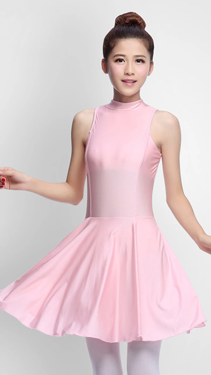 

Adult Women's Gymnastics Uniform Figure Costume Practice Dance One-Piece Dress Ballet Latin Skirt