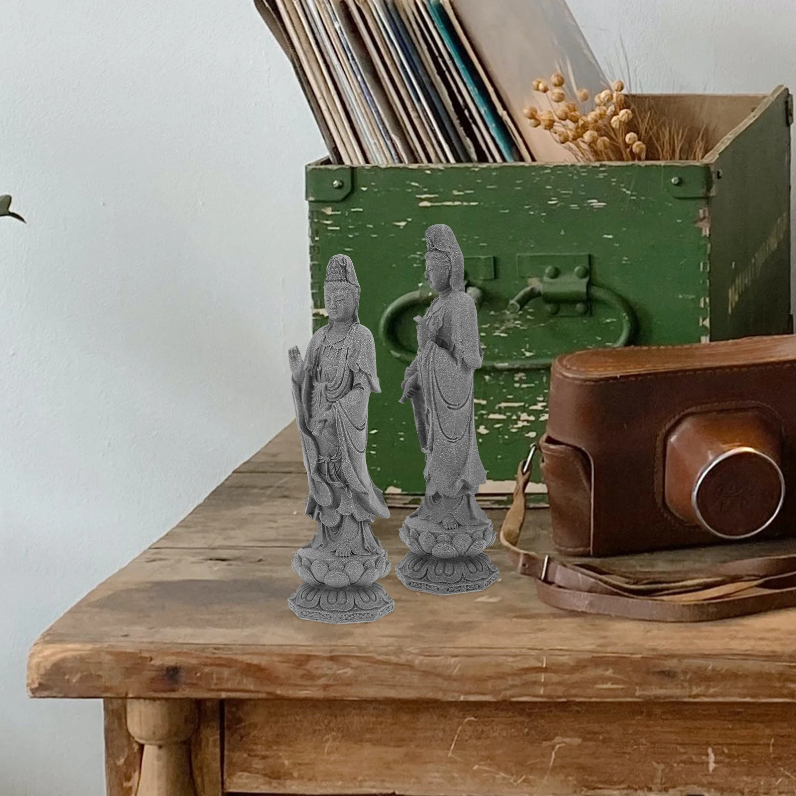 

Exquisite Garden Buddha Statue Resin Avalokitesvara Sculpture for Home Yard Office Outdoor Decor Ornament Buddha Statue