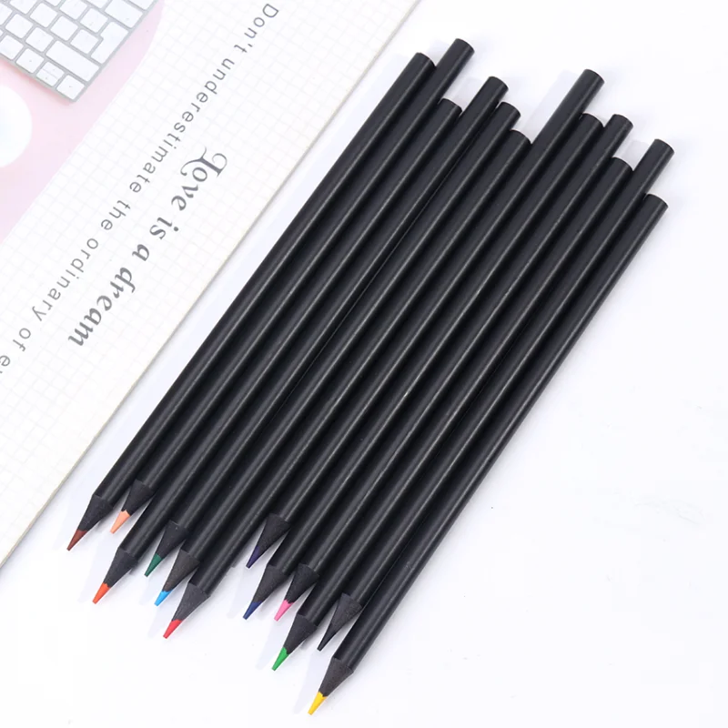 木製の黒の鉛筆,12色,芸術的な描画のための鉛鉛筆,文房具,学生へのギフト,新しい