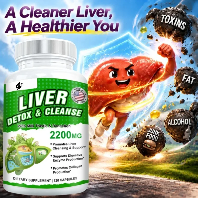Liver Cleanse & Detox Capsules, with Milk Thistle & Dandelion for  Liver Regeneration, Digestion, Kidney Health
