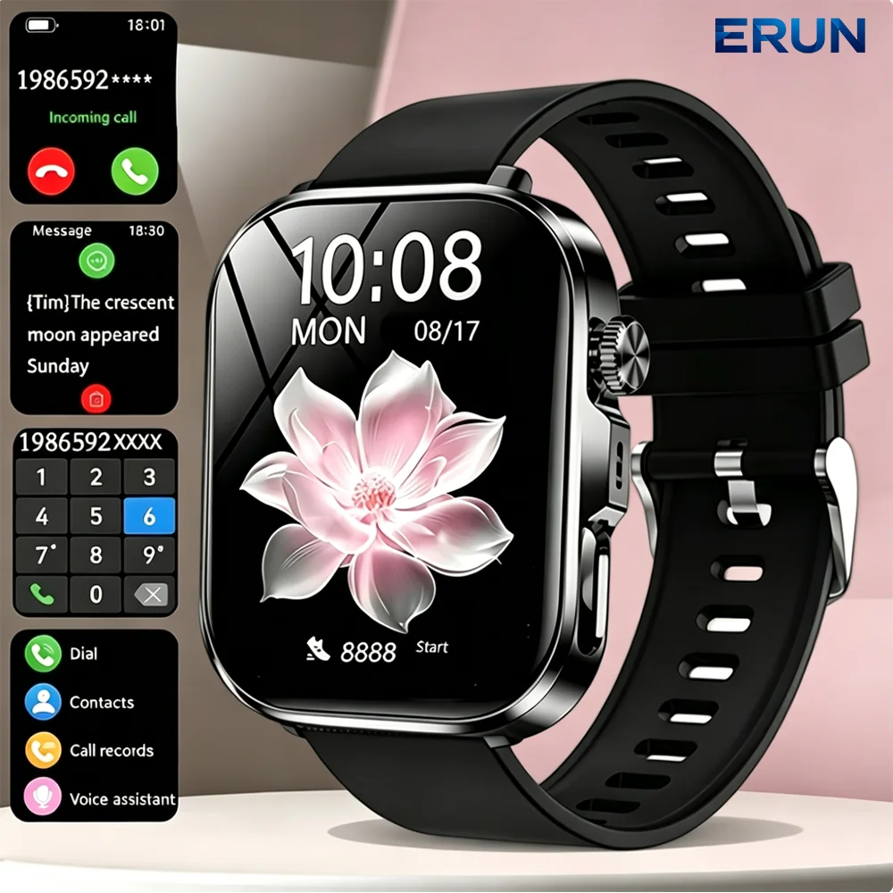 New Big Screen Smart Watch-2026, 5.11 cm Full Touch Screen, Wireless Calling/texting/multiple Sports Modes, with Outdoor LED Light Buttons, USB Rechargeable, Alloy Case/metal, 2 Replaceable Straps, Activity Tracking Watch, Gift for Men and Women