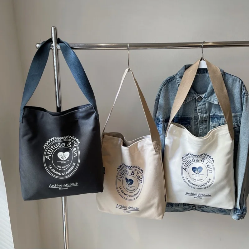 

High Quality Women Shoulder Bag 2026 Shopping Bags Students Book Bag Cotton Cloth Handbags Large Tote For Girls wallet