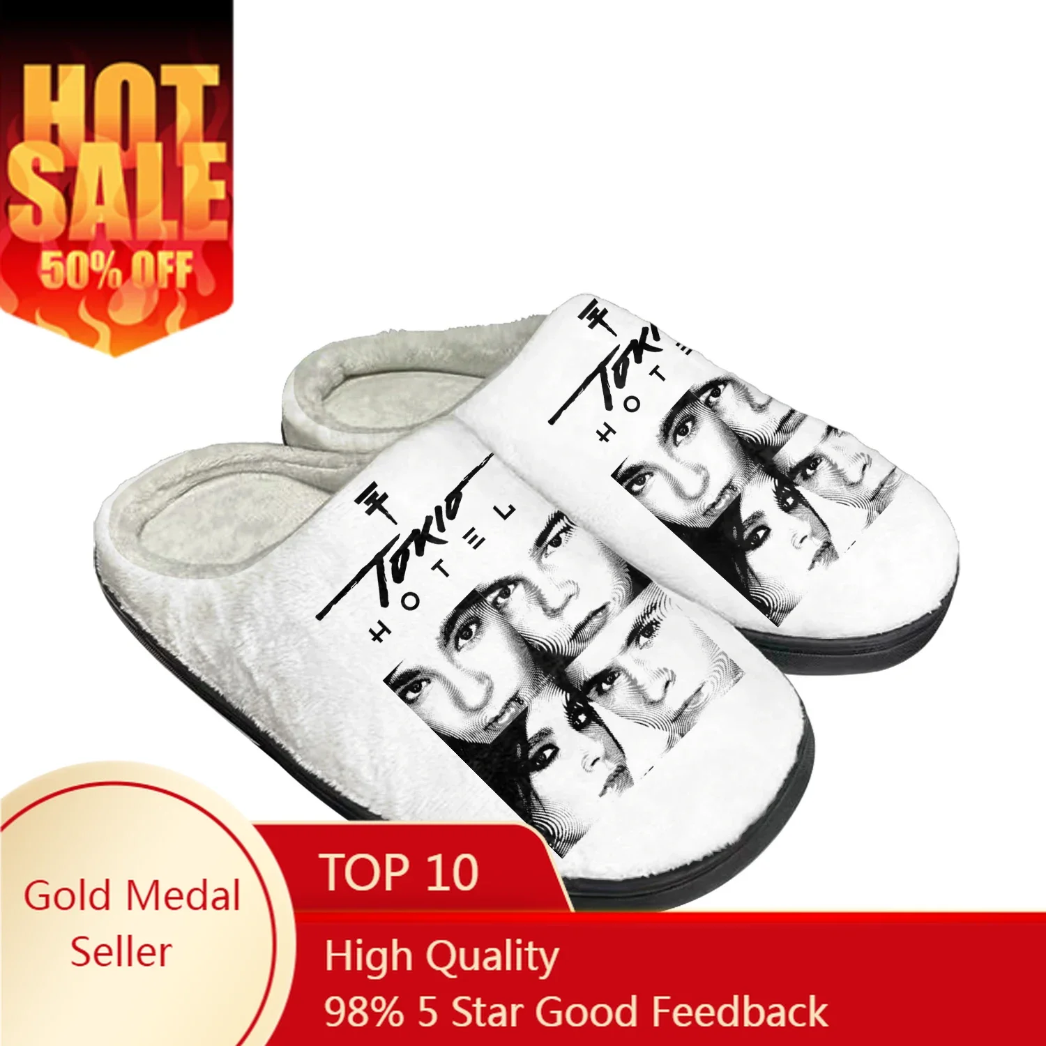 

Germany Rock Band Tokio Hotel Home Cotton Shoes High Quality Men Women Youth Boy Girl Plush Bedroom Warm Shoe Custom Slipper