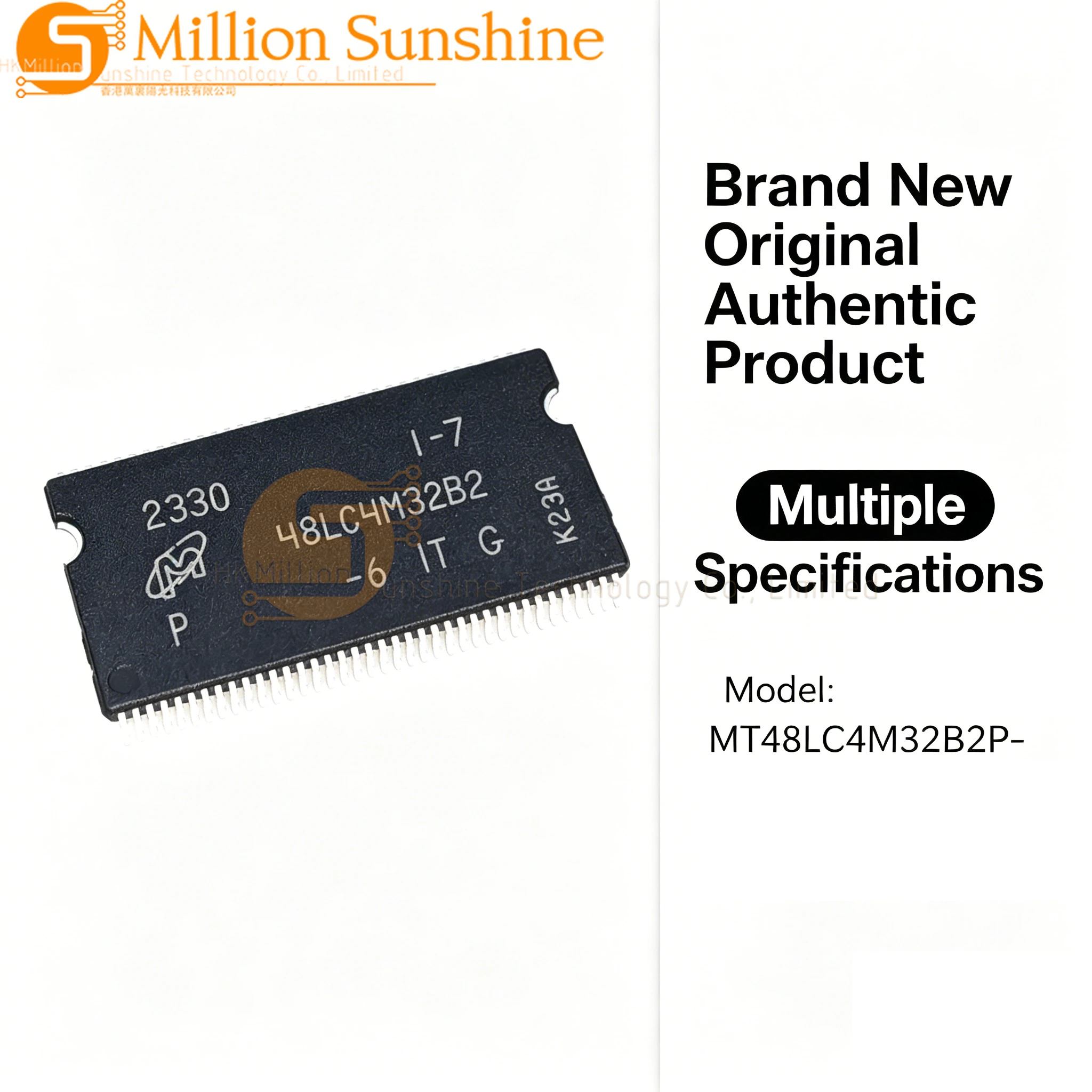 5pcs MT48LC4M32B2P-6IT:G MT48LC4M32B2P-6IT SOP86 128Mb SDRAM Chip Memory IC New Original for Industrial Router Network Equipment