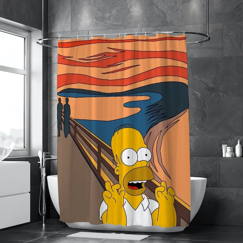 Cartoon Character Shower Curtain - Water-Resistant, Easy to Clean, Adds a Fun and Colorful Touch to Your Bathroom Decor