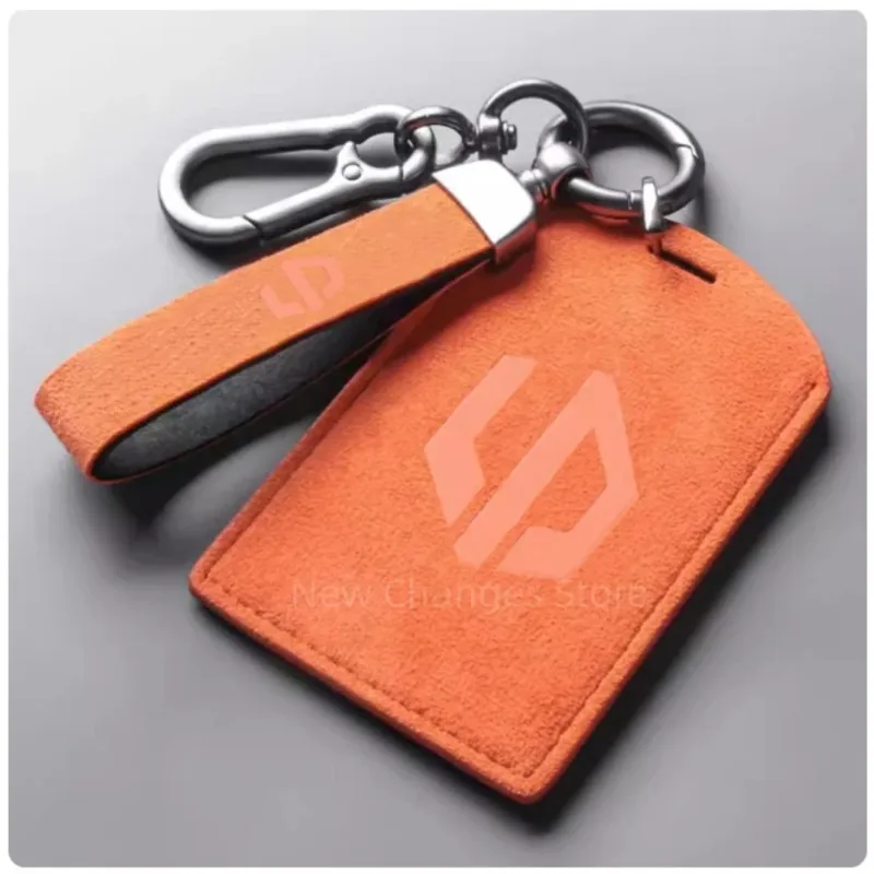 

Original Car Color Leather Key Case Cover Fob For Leapmotor B01 B10 Car Keyless Remote Key Card Kit Protector Accessorie