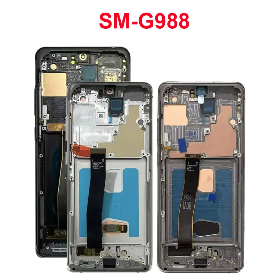 6.9“Size 120Hz For Samsung Galaxy S20 Ultra 5G LCD Display Screen Touch Panel Digitizer Replacement Parts G988 Screen With Frame