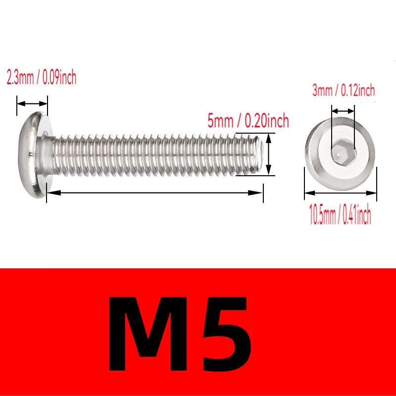 SS A2 M4 M5 M6 ألين رئيس مسامير برشام 304 سداسية من الفولاذ المقاوم للصدأ المقبس شقة رئيس مشترك البراغي الأثاث الجمعية النجارة DIY بها بنفسك #2