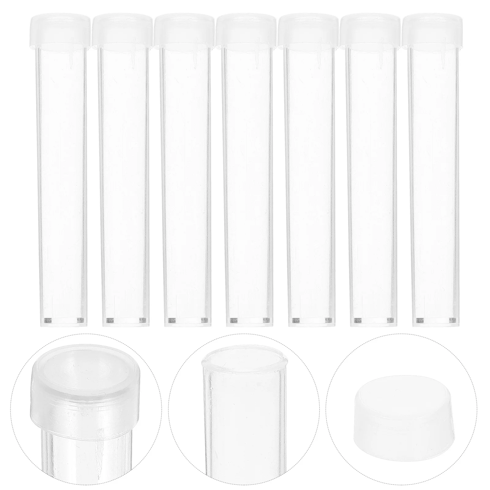 

25 Pcs Test Tube Storage Clear Plastic for Laboratory Tubes with Caps Sealed Bottle