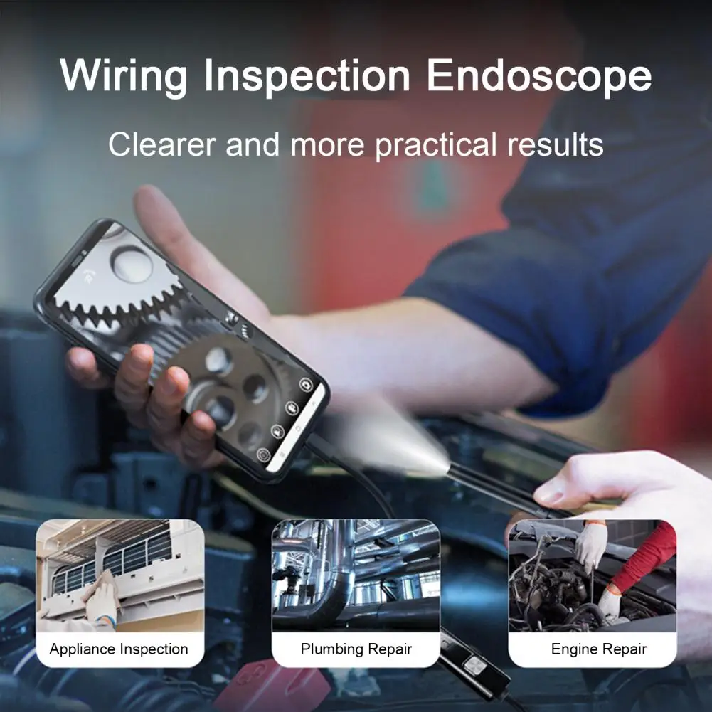 8mm 10M Sewer Industrial Endoscope Piping Endoscopy Type C Flexible Snake Mini Camera 3in1 Automotive Borescope For Android IOS
