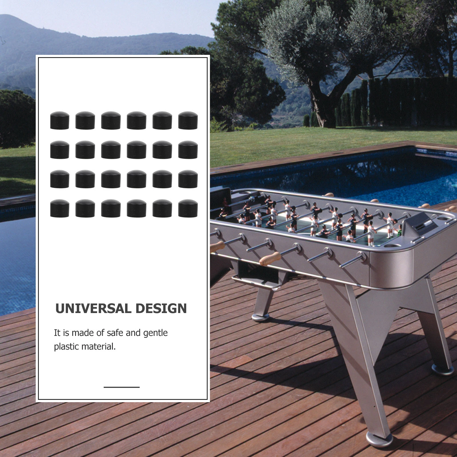 

24Pcs Foosball Table Feet Caps Universal Fit Easy Replacement Efficient Performance Durable Plastic Foosball Table Caps