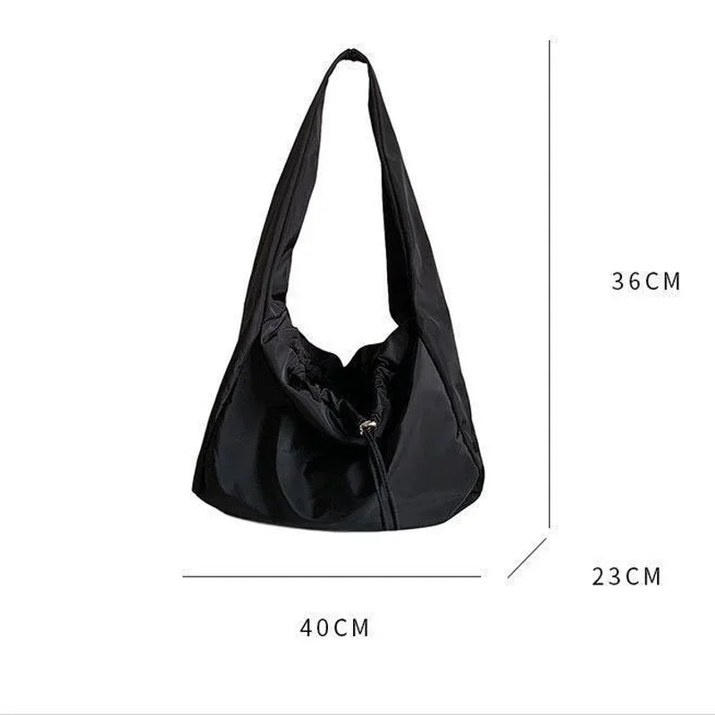 Torebka damska New Nylon Bucket Fashion Solid Zipper SOFT Shoulder Bag Purses and Handbags Luxury Designer Black Tote Bag сумка