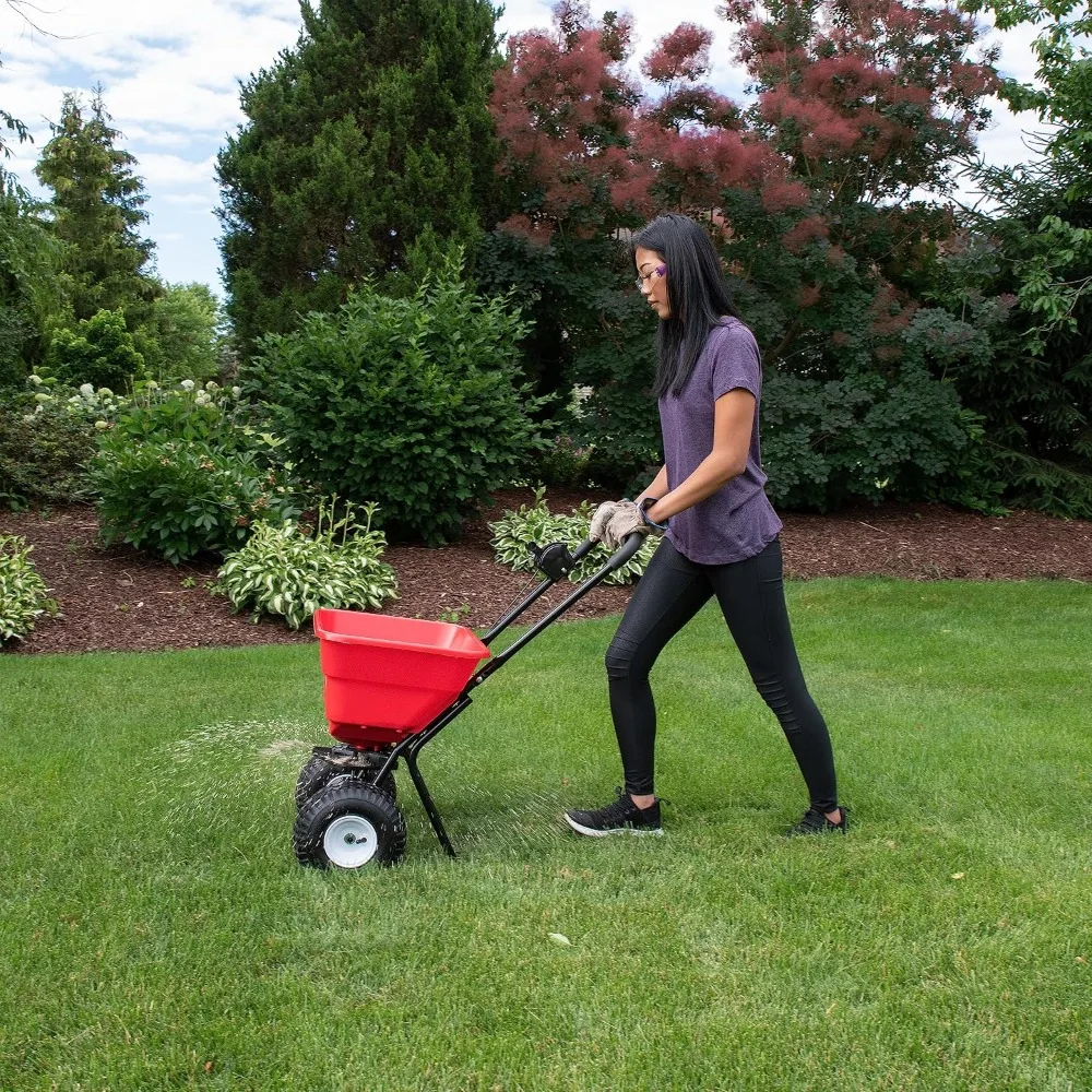 2050P 80lb Broadcast Spreader, Lawn Aerator, Fertilizer Spreader, 80lb Capacity, Pre-Assembled, with Rustproof Poly Hop