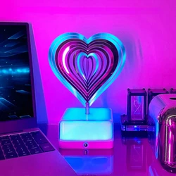 Creative Three-dimensional Rotating Atmosphere Light Bedroom Decoration Ornament USB Charging Table Lamp Holiday Gift