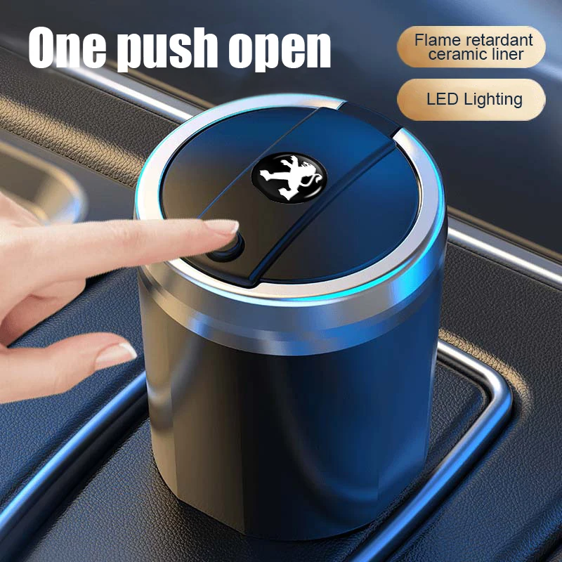LED Car Ashtray Cigarette Holder Cigar Ash Tray Box For Peugeot 206 307 308 3008 207 208 407 508 2008 5008 107 106 205 4008 301