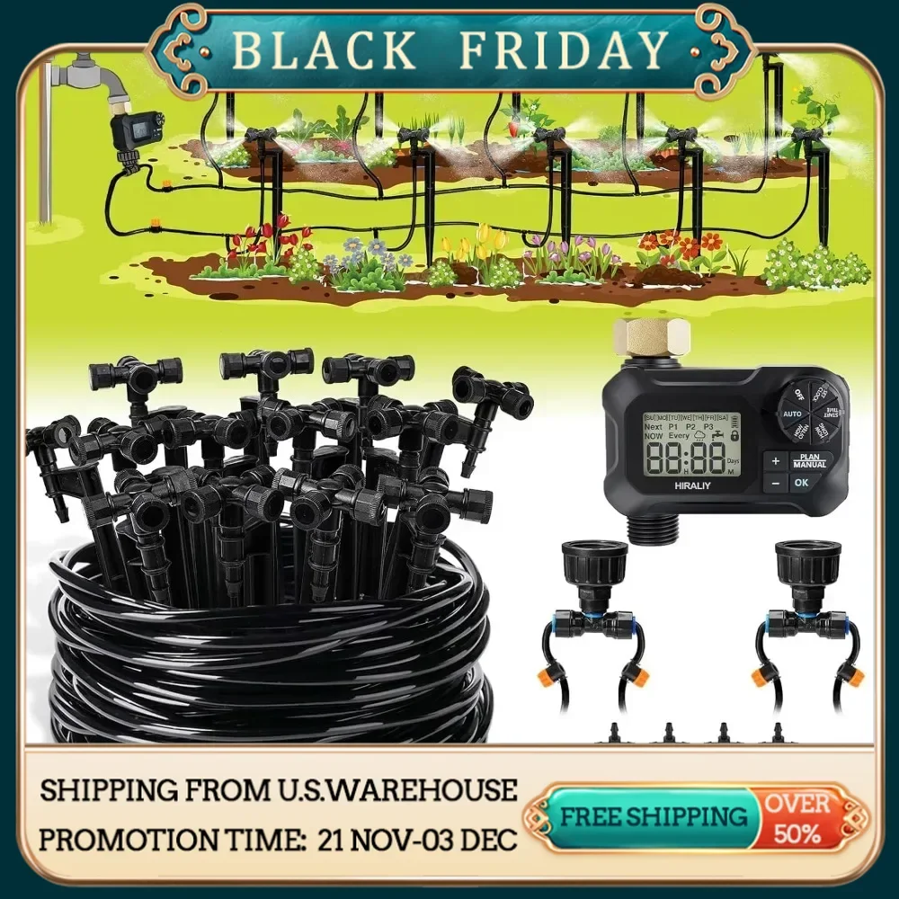 Automatic Drip Irrigation Kits with Garden Timer, 1/4