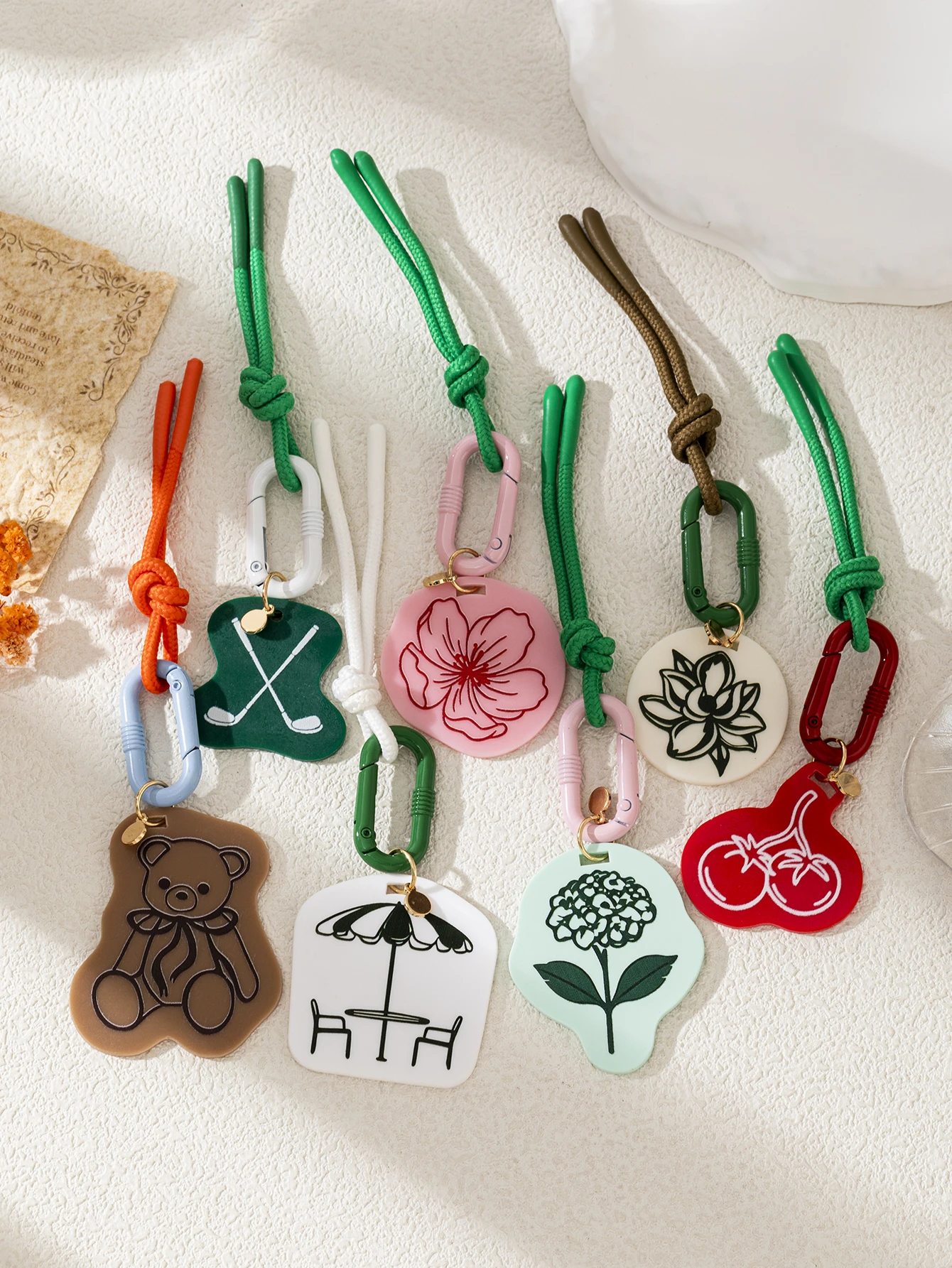 Nischen-Freizeitstil Personalisierter Neuer Frischer Lotus-Bär-Taschenanhänger Schlüsselanhänger Schmuck – Detail 2
