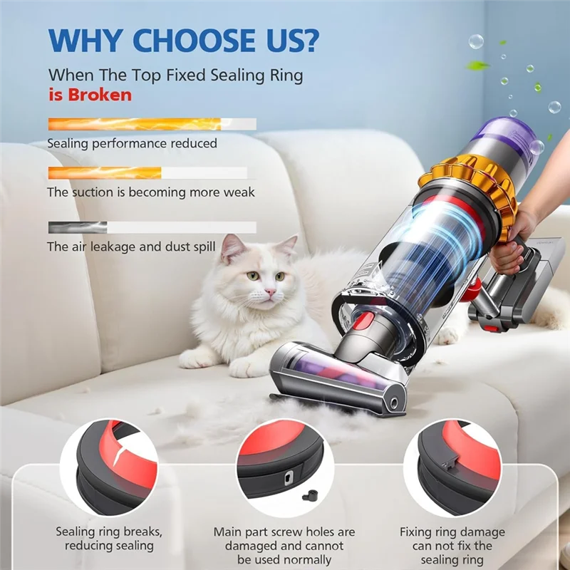 قطع غيار لدايسون V11 V15 SV17 حاوية الغبار حلقة لإحكام الإغلاق ملحقات دلو الغبار