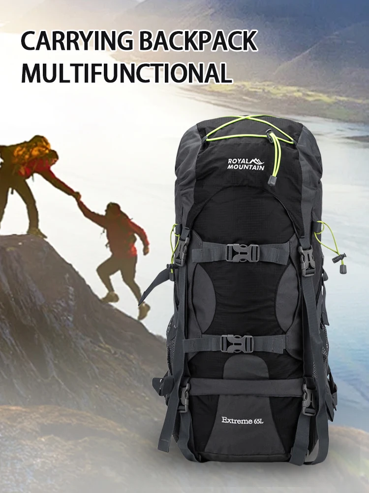 

65L Camping Backpack Travel Sport Large Capacity Climbing Mountaineering Trekking Outdoor Casual Rucksack Hiking Shoulder Bag