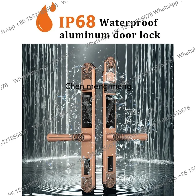Waterproof Lock Fingerprint  Remote Unlocking Code Keyless Smart Lock Electronic Door Lock for Aluminum Door/Iron Door