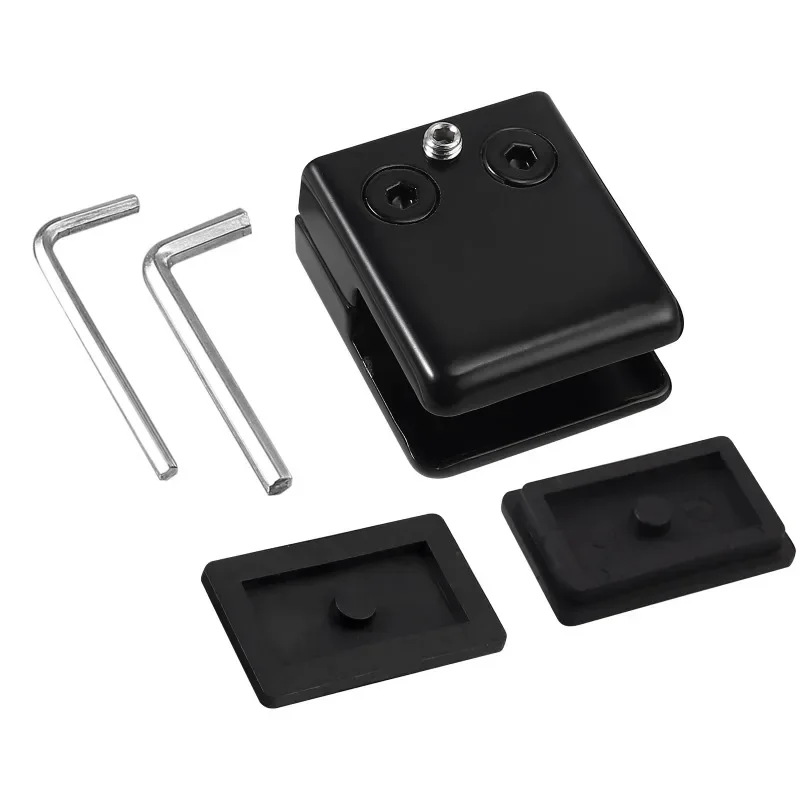 8Pcs Square Glass Clamps Stainless Steel 304 Clip Flat Back Bracket Shelf Balustrade Holder Clamp 8-10MM Black / White