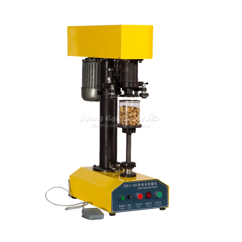 LY Electric Can Sealing Machine TDFJ-160 for Ring-pull Top Aluminum Tin Food Plastic Jar Capper 39-200mm Height 370W High Power
