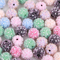 20mm 1/3/5pcs Rose Flower Ball Pearl Lover Polymer Acrylic Beads For Jewelry Making DIY Necklace Bracelets Earring Accessories
