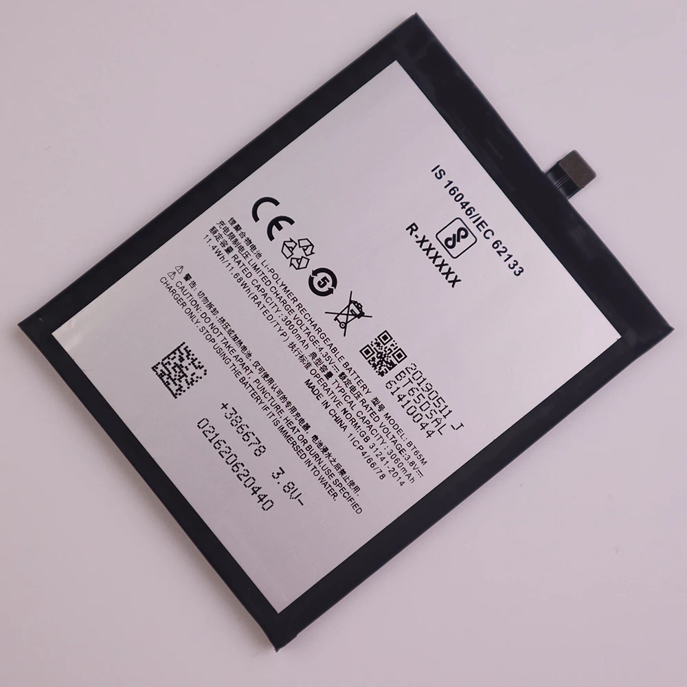 Meizu batteria BT65M originale al 100% di alta qualità per Meizu MX6 M X6 MX 6 3060mAh batteria del telefono cellulare batterie + numero di tracciamento