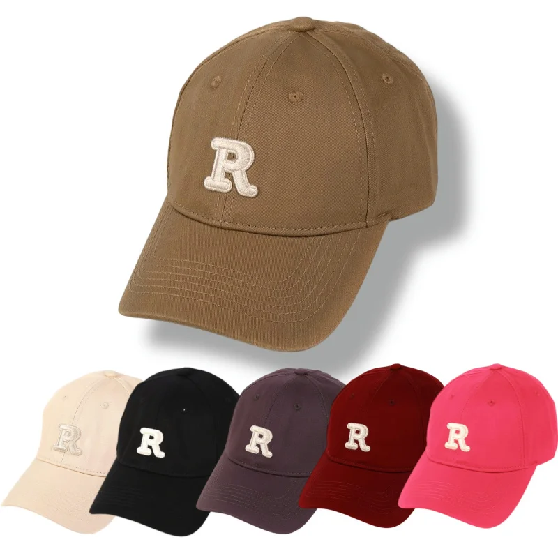 Letter R Solid Baseball Hat for Men and Women Fashion Printing Versatile Casual Sports Sunshade Outdoor Travel Accessories Hat