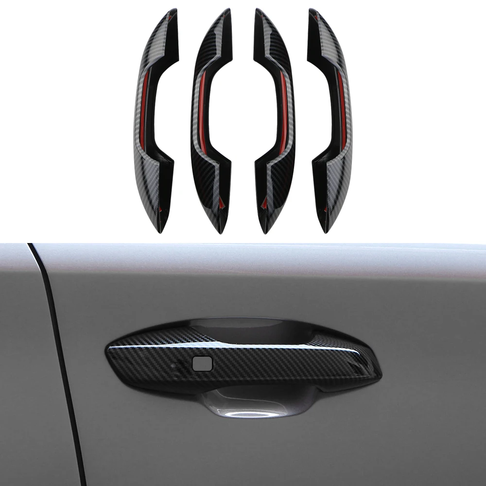 

Car Exterior Door Handle Cover Sticker Trim for BYD Atto3 Atto 3 2022 2023 2024 ABS Imitation Carbon Fiber Decoration RHD/LHD